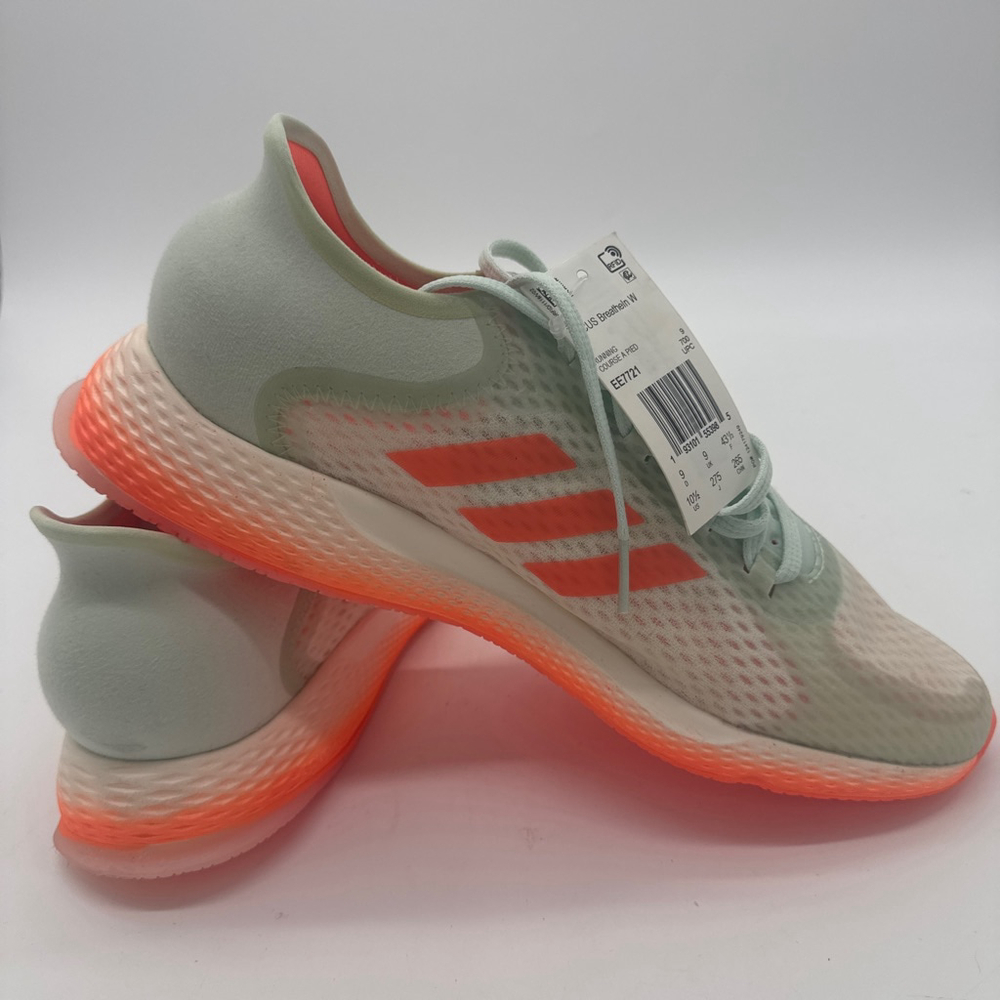 Women's Adidas Focus Breatheln Running Shoes 10.5 Mint Green Orange
